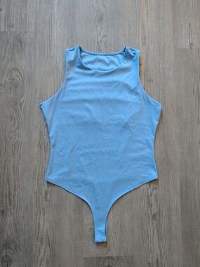 No Comment Sculpt Women’s Double Lined Bodysuit Size XL Stretch Powder Blue